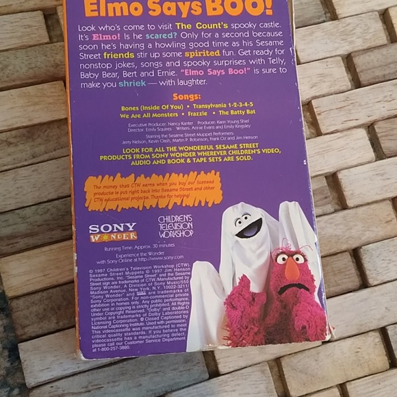 Sesame Street Elmo says boo vintage VHS - Picture 3 of 3